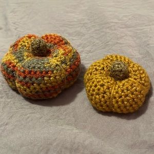 Handmade Crochet Pair of Pumpkins